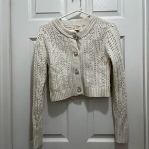 Jessica Simpson Cream Cable Knit Cardigan